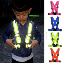 Load image into Gallery viewer, Children Kids Safety Adjustable Safety Reflective Visibility Striped Vest Jacket Highlight For Night Riding Cycling Sports